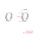 Dimensiones de pendientes de aro de plata de 12,5 mm de ancho y 11 mm de alto con circón - 1 par / VE1052 Platino 12mm