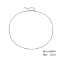 Minimalist steel round snake chain necklace with lobster clasp and extension chain - 2mm/35+3cm / Steel Color (YX15668)