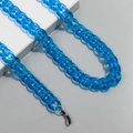 Transparente blaue Acryl-Brillenkette mit großen Gliedern und schwarzen Silikonschlaufen - Transparent Königsblau