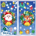 Weihnachts-Fensteraufkleber mit Weihnachtsmann, Rentier und Schneeflocken für Glasdekor - 2er Set (BQ369+370)