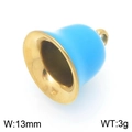 Pendentif cloche en émail bleu et finition dorée de 13mm de large et 3g - Bleu