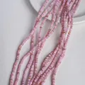 Pink natural heishi shell beads strands for handmade DIY jewelry making necklaces - 4mm / Pink