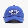 Royal blue vintage baseball cap with 3D white CREW embroidery and soft cotton texture - Sky Blue