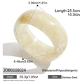 Chunky beige marble resin bangle with irregular design and waterproof stainless steel core - Beige Marble Wide Bangle (JDB0108024)