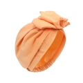Turbante de moda color naranja melocotón para mujer con un gran nudo decorativo - Rosa Naranja