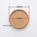 Round wooden coaster with 10cm diameter and natural wood grain finish - Beech Wood Round Grooved 10cm