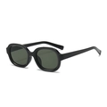 Occhiali da sole ovali chic nero lucido con lenti scure e protezione dai raggi UV - Montatura Nera Lente Verde