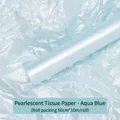 Pearlescent tissue paper for flower packaging in aqua blue roll, 50cm x 10m size - Pearlescent 【Aqua Blue】50cm*10m/Roll