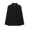 Giacca blazer nera slim fit a maniche lunghe con tasche a patta su sfondo bianco - XS / Blazers / Nero