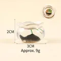 Mini aquarium porte-clés avec poisson noir et plantes vertes, taille 2x3 cm - Style Modèle / Noir