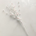Dettaglio di rami con bacche bianche glitterate per decorazioni natalizie fai da te - Bianco