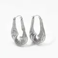 Minimalist twisted spring hoop earrings in silver finish with industrial spiral design - Silver Thickened Spiral U Shape Style (PDE1746)