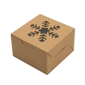 Braune Weihnachtskiste aus Kraftpapier mit Schneeflocken-Ausschnitt und Öko-Textur - Schneeflocke