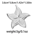 Ciondolo a stella marina in metallo argentato con finitura testurizzata 3,6x3,8 cm - Argento-Stella Marina (TP0816-01)