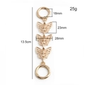 Golden butterfly bag charm chain extension with round spring clasps for mini bags - Gold Butterfly Shape