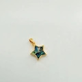 Colgante estrella chapado en oro 18K con incrustación de nácar irisado azul y verde - Concha de abulón / Dorado