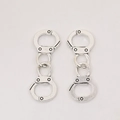 Par de colgantes de esposas de aleación de zinc plateado para accesorios de joyería DIY - Plata antigua