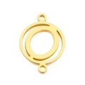 Golden stainless steel geometric double-loop pendant DIY jewelry link connector - Letter O(KLJ5130-Z)
