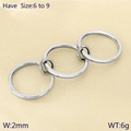 Three-interlocking bands silver ring with 2mm width, sizing 6-9 in minimalist style - US 6