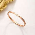 Luxurious 18K rose gold plated honeycomb bangle with sparkling white zircon inlay for women - Rose Gold