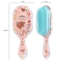 Pink transparent detangling hairbrush with cute angel pattern and massage cushion - 04-Love Rose Pink