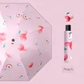 Parapluie pliant à motif pêche rose avec étui capsule assorti pour le soleil et la pluie - Rose Pêche / Manuel