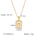 18K gold plated stainless steel necklace featuring a letter G white shell pendant - Letter G (HC-N40052-G)