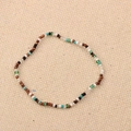Handmade beaded bracelet featuring brown, turquoise, and white seed beads in a boho style - Style 64-Five Color Natural