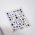 Adesivi per nail art con fantasmi carini in blu navy e giallo stile graffiti - Stile Graffiti Giallo Blu (TS-2279)