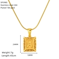 Gedetailleerde afmetingen van de vierkante letter A hanger in 18K verguld edelstaal - Letter A (Slangenketting)