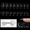 Detailed size chart for 16 sizes of stiletto soft gel nail tips in professional box - Stiletto Medium (18#320pcs)