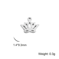 Pendentif lotus en acier inoxydable 304 de 1,4x9,3mm pour création de bijoux - Lotus / Couleur Acier