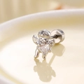Boucle d'oreille ange en argent avec zircon en forme de cœur et fermoir à vis - Blanc (A227-1#)