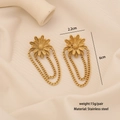 Goldene Gänseblümchen-Ohrringe mit doppelten Quastenketten aus hochwertigem Edelstahl - 1# Gänseblümchen (Gold)