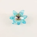 Irisierende blaue Blumen-Haarklammer mit transparentem Finish für elegantes Styling - Irisierendes Seeblau