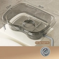 Gray transparent bed shampoo basin made of PP material with a 74cm drainage hose - Upgraded Grey PP Basin + Drain Pipe