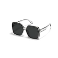 Oversized retro square sunglasses with transparent grey frame and dark grey lenses - Smoke Gray