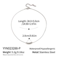 Dibujo técnico de un colgante plateado curvo en una cadena de serpiente con medidas - Plata (YYN023288-P)