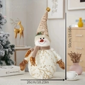 Plush Christmas snowman doll with pointed knit hat and golden branch patterns, 50cm tall - 50cm Pointed Hat Snowman / YH20016A