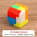 3D Interlocking Cube Puzzle 3.5cm colorful plastic brain teaser for kids and students - Trihedron