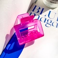 Translucent bright pink square hollow hair claw clip with a matte finish design - 5.2cm / Magenta