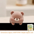 Brown fuzzy bear monitor decoration and office squishy toy with mini PAPA packaging - Fuzzy Bear