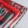Christmas place mat with red and white snowflake pattern on faux linen fabric - Encrypted Material Contact Service