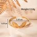 Verstelbare gouden roestvrijstalen open armband met schattige konijnenoren accenten - YB-123 Konijnenoor Stijl