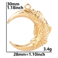 Ciondolo luna dorata con incisione rosa, accessorio in acciaio inossidabile 30mm x 28mm - Pendaglio Colore Oro / Oro