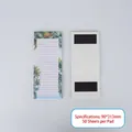 Magnetic daily notepad with tropical palm design and dual magnetic strips, 90x213mm - Palm Leaf