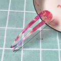 Close-up of pink-purple gradient U-shaped hairpin measuring 11.7cm in length - 16# (Thin) Pink + Purple Pearlescent U-Shaped Acetate Hair Fork