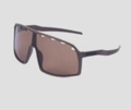 Mens large frame cycling sunglasses with brown polarized lenses and matte coffee frame - Matte Coffee