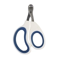Blue and white stainless steel pet nail clipper for small cats and puppies on white background - Single Hole Clipper Blue White