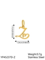 Golden stainless steel letter Z pendant with heart design, size 1.1x1.24cm, 0.7g DIY charm - Geometric Heart-Z